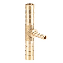 8mm x 4mm x 8mm Brass Hose Reducer Barb Fitting Tee T-Shaped 3 Way Barbed