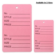 500 Qty Unstrung Colored Price/Receipt Tags w/Easy-Tear Stub