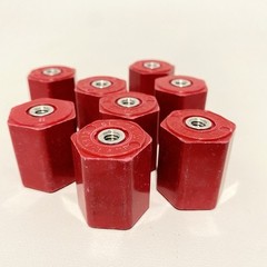 (Lot 8) 1/4-20 Thread Size Electrical Red Buss Isolator Bushing 1 1/4” Tall