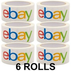 Six (6) Rolls eBay Branded Logo BOPP Shipping Tape 75 yards x 2 ” New Sealed.