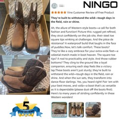 NINGO Men Waterproof Steel Toe Work Boots Leather Oil Slip Resistant Cowboy Boot