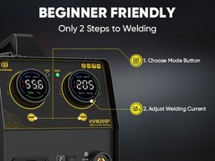 HZXVOGEN MIG Welder for Alu/Iron/Steel, 205A 5in1 110V 220V MIG Welding Machine