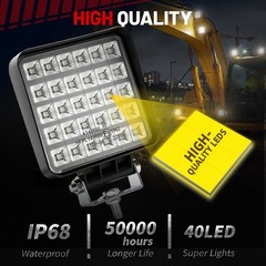 4PCS 4″ Square LED Work Light Pods Off Road Fog Driving Lamp Truck Tractor 12V