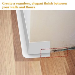 Self-Adhesive Flexible Baseboard Molding Trim – 20 Ft Vinyl Wall Base for