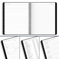 2026 Planner, Weekly & Monthly, 7″ x 8.75″, Medium, Contemporary Lite, Black