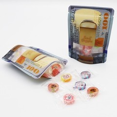 100Pcs 3.5g Mylar Bags US Dollar Print Zipper Seal Food Grade Storage Pouches