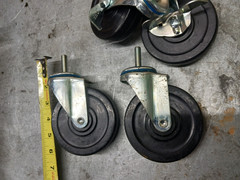 3.75″ Rubber Wheel Stem Type Swivel Casters – Pack of 4 – New Other