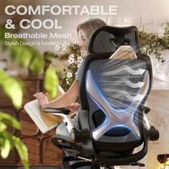 X100 Ergonomic Mesh Office Chair with Footrest, Big and Tall Hone Desk Chair …