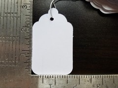 Blank White Merchandise Price Tags w/ String Retail Jewelry Strung Large Small