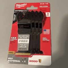Milwaukee 49-25-1103 Multi Tool High Carbon Steel Blades 3PK + Bi-Metal Blade