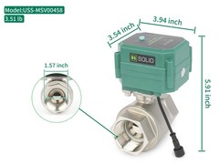 U. S. Solid Wifi Smart Motorized Ball Valve 1 1/2 in SS US Plug Manual Switch