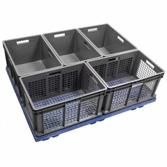Akro-Mils 37288Grey Straight Wall Container, Gray, Industrial Grade Polymer, 15
