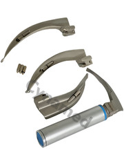 LARYNGOSCOPE MACINTOSH INTUBATION SET OF 4 BLADES AND ONE HANDLE EMT ANESTHESIA