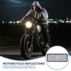 2PACK Rectangle Rear Reflectors Safety Reflective Warning Plastic White