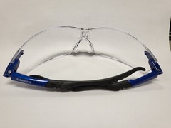 3 Pairs – Racer Series Safety Glasses Blue/Black Frame, Clear lens