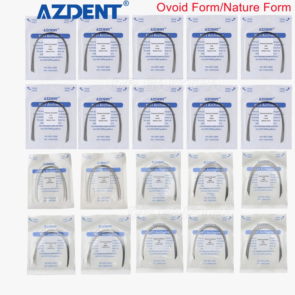 Dental Orthodontics Heat Thermal Activated Niti Arch Wire Ovoid/Nature AZDENT