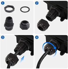38pcs Waterproof Cable Glands Nylon IP68 Wire Connector Set PG7 PG9 PG13.5 PG21
