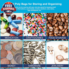 100 Pack of 5”x7” 2 Mil Clear Reclosable Zip Poly Bags