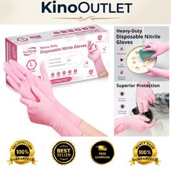 Ambidextrous Cherry Blossom Nitrile Gloves – 12 Inch, Latex-Free, Multi-Purpose
