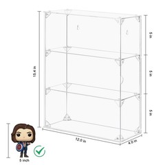 Acrylic Display Case, 3 Tier Clear Display Case for Funko Pop Figures, Wall M…