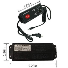AC-DC Adapter, HGJI AC-DC Switching Power Supply Charger Adjustable 100-240V …