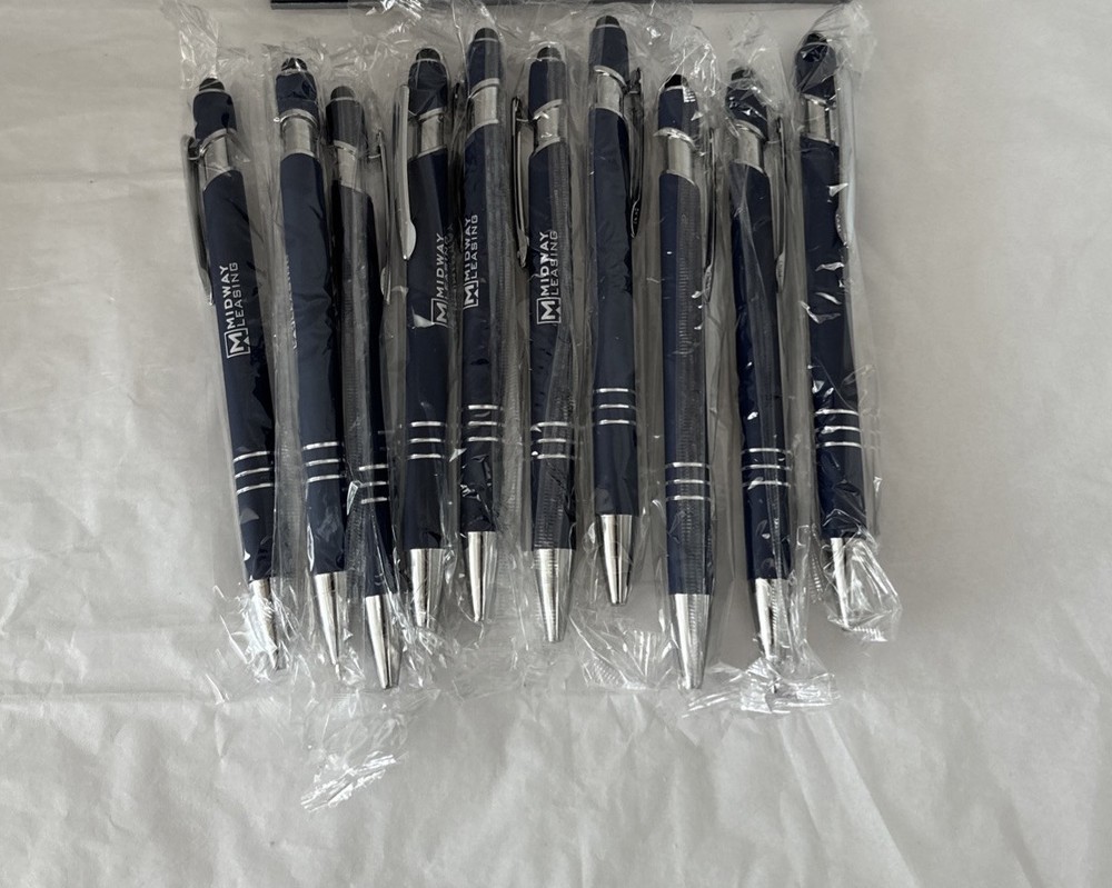 20 Count Lot Metal Retractable Pens wStylus BLUE High Quality Heavy New