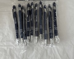 20 Count Lot Metal Retractable Pens wStylus BLUE High Quality Heavy New