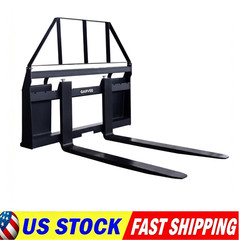 4000 Lbs Quick Attach Pallet Forks 45″ Frame 48″ Blades for Skid Steer Tractors