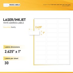 1000 Sheets 30000 Labels Address Mailing BLACKOUT Technology Fast Peel 1 x 2 5/8