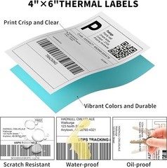 1000/Stack 4″x6″ Fanfold Direct Thermal Shipping Labels Zebra & Rollo Printers