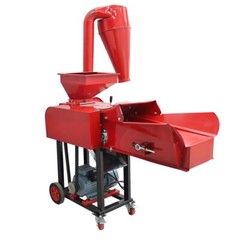 Dry-Wet Straw Hay Cutter Crusher Grain Grinder with Conveyor&Dust Collector 220V