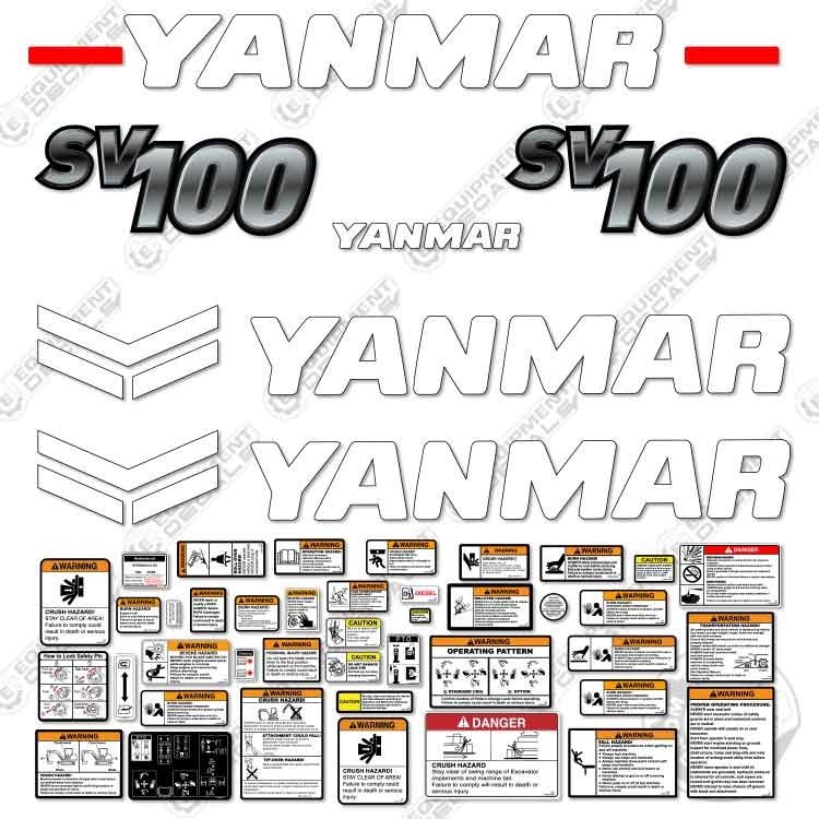 Fits Yanmar SV100-2A Decal Kit Replacements Midi Excavator – 3M Vinyl!