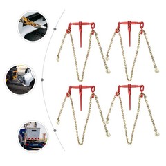 4 Pcs 3/8″-1/2″ Chain and Binder Kit Ratchet Load Binder 10FT Chains Hauling