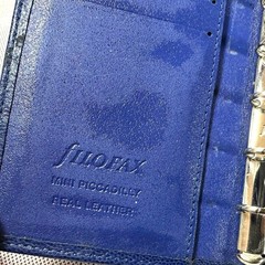 Filofax Leather Notebook 5 Hole Blue Piccadilly M5 Size Cover Used From Japan