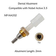 US Nobel Active Locator Overdenture Abutment Narrow Platform NP NA352 & Male Cap
