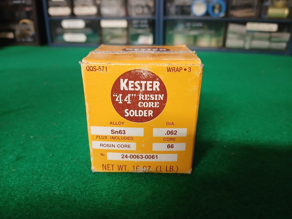 Kester 44 Rosin Core Solder Wire 63/37 .062 (1.5mm) 1 lb Spool Sn63 Pb37 NOS USA