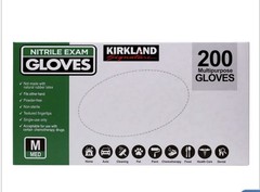 Kirkland Signature Nitrile Exam Gloves, (Size Medium) 400 Count USA