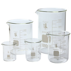 5 Pack Glass Lab Pyrex Beaker Set Measuring Cup 50/100/250/500/1000 ML White