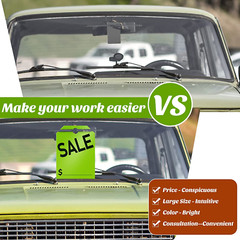 100 Pack Car Dealer Mirror Hang Tags 8.5×11.5 Inches Sale Price Tags (Green)