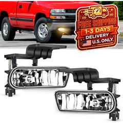 Fog Light Assembly Clear Lens Driving Bumper Lamp Pair 1999-2002 Chevy Tahoe