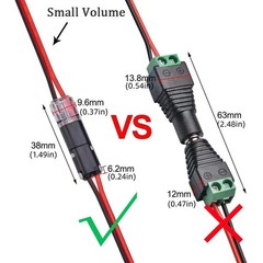 10/20 PCS Double-Wire Plug-in LED Connector with Lock Buckle – 2 Pin Compact