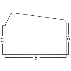 Cab Glass – Upper Right Hand Rear Sliding Window fits Ford 3600 D6NN9442006F