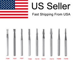 10Pcs/Box Dental Carbide Burs FG Round Clinic Drills for High Speed Handpiece