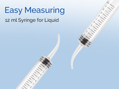 Dental Surgical 12CC Irrigation Syringe Curved Tip with Graduation up to 1000pcs