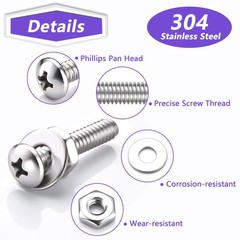 720Pcs Machine Screw Assortment Kit, #10-24#8-32#6-32#4-40 Phillips Pan Head …