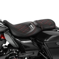 Two-Up Detachable Motorcycle Seat for Touring Road King Special FLHRXS Black Red