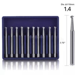 10Pcs Dental Tungsten Carbide Round Burs FG4 FG 1.6mm for High Speed Handpiece