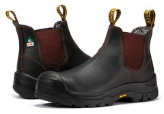 ROCKROOSTER Beaufort Men’s Dark Brown 6 inch Composite Toe Pull-on Leather Work