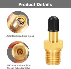 1/4″ NPT Tank Valve, Anti-Corrosion Brass Schrader Valve with 1/4″ Male NPT,U…