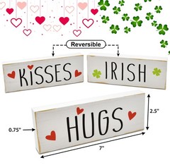 St. Patrick’s Day Wooden Tabletop Decor – Luck of the Irish red pink white